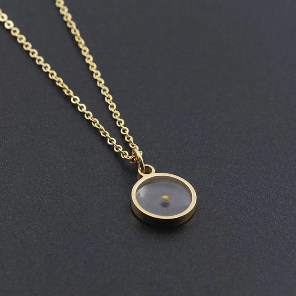 Mustard Seed Faith Round Necklace 18k Gold Plated - Picture 4 of 10